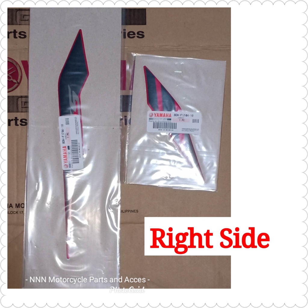 DECALS/STICKER FOR COVER SIDE 5 AND 6 GLOSS RED AEROX V2 Y CONNECT ...