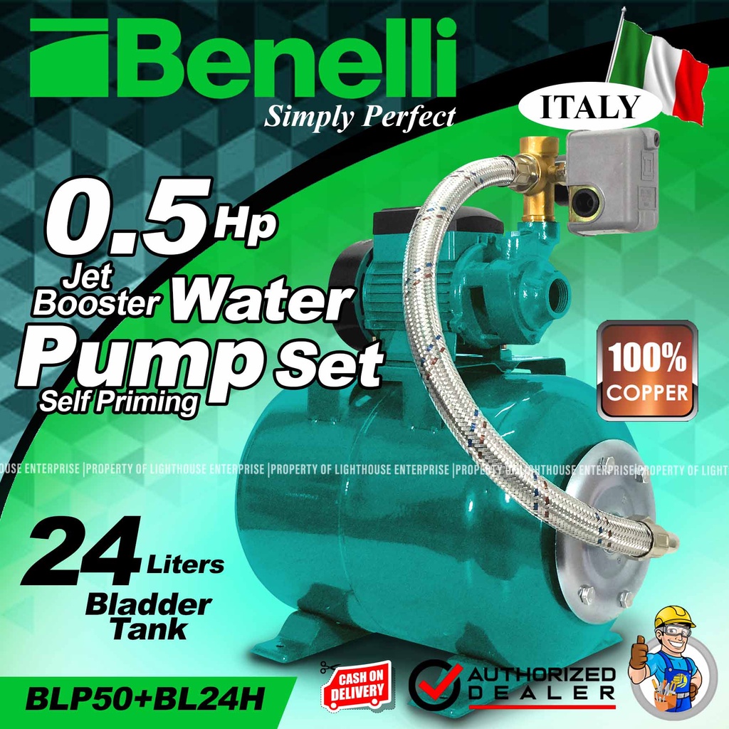 BENELLI 0.5HP 370W Self Priming Jet Booster Water Pump and 24L Capacity