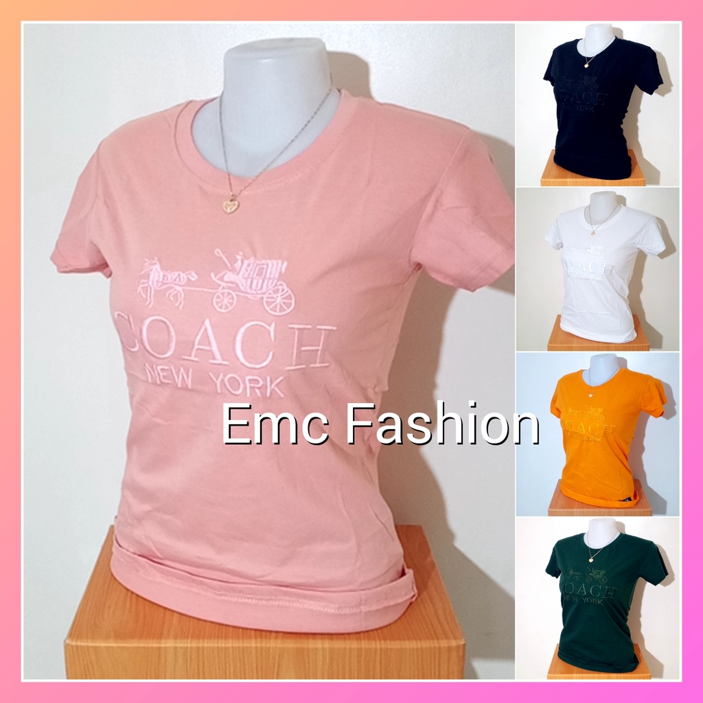 CO1102 Emc Fashion Ladies Cut Overrun Tshirt For Women Embroidered