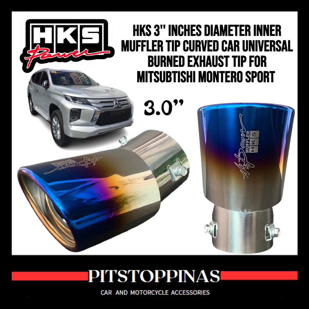 Mitsubishi Montero Sport HKS 3" MUFFLER TIP Curved Car Universal Burned