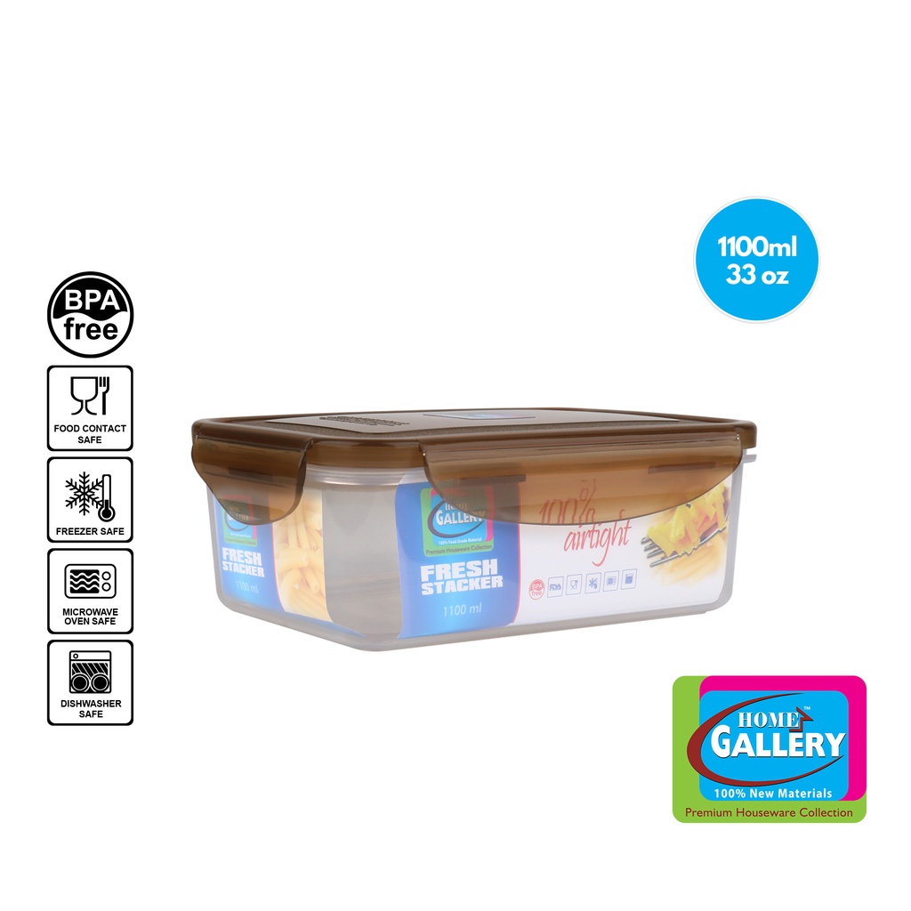 Home Gallery Rectangular Fresh Stacker 1100ml/2100ml Bpa Free Airtight ...