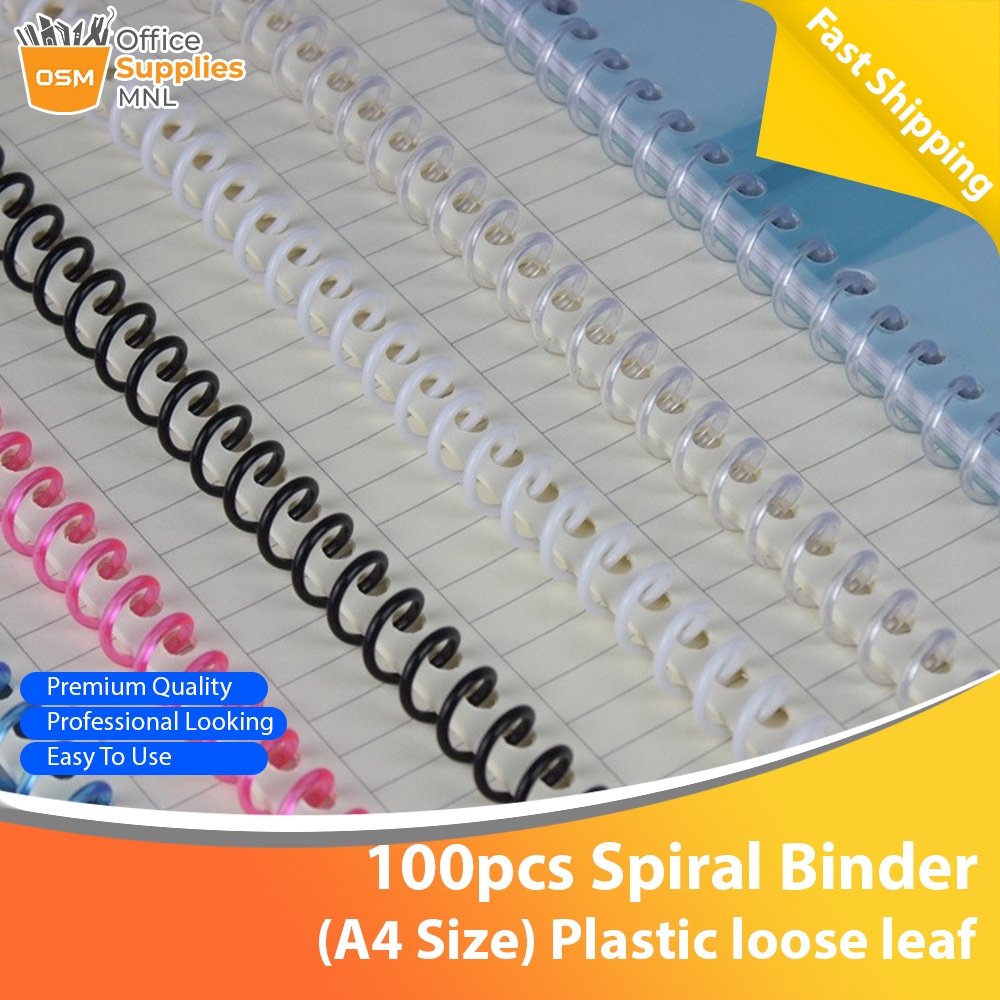 100pcs Spiral Ring Binder A4 Size 41 Pitch 45 120 Sheets Capacity High Quality