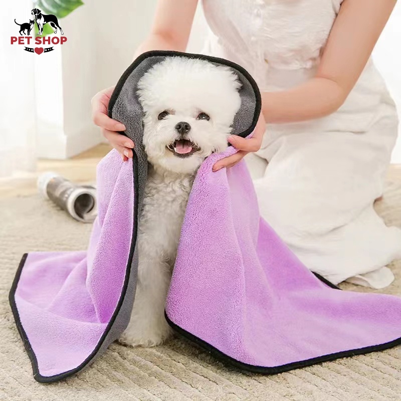 Dog Towel Thicken Pet Bath Towel Cat Towel Soft Microfiber Strong