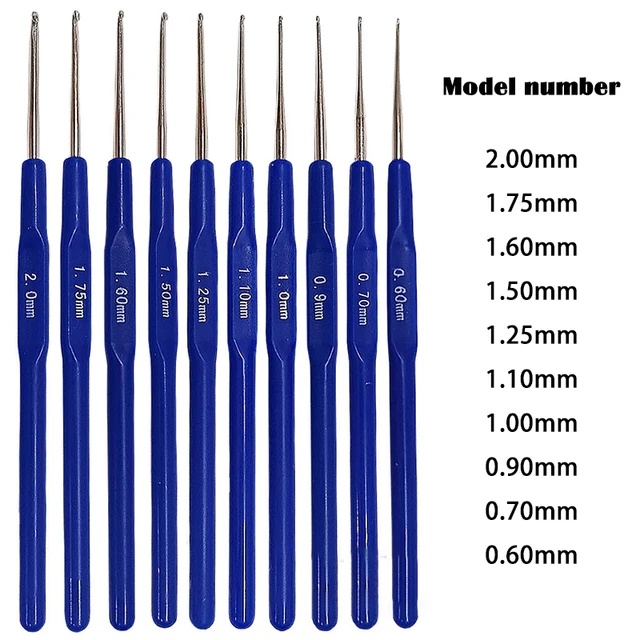0.50mm2.50mm Aluminum Crochet Hook Blue/Purple Handle Knitting Crochet