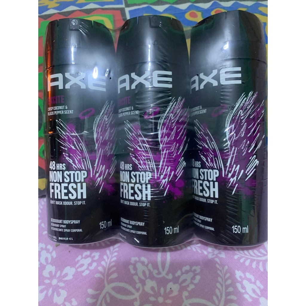 AXE DEODORANT BODY SPRAY EXCITE (3 PCS X 150ML) Shopee Philippines