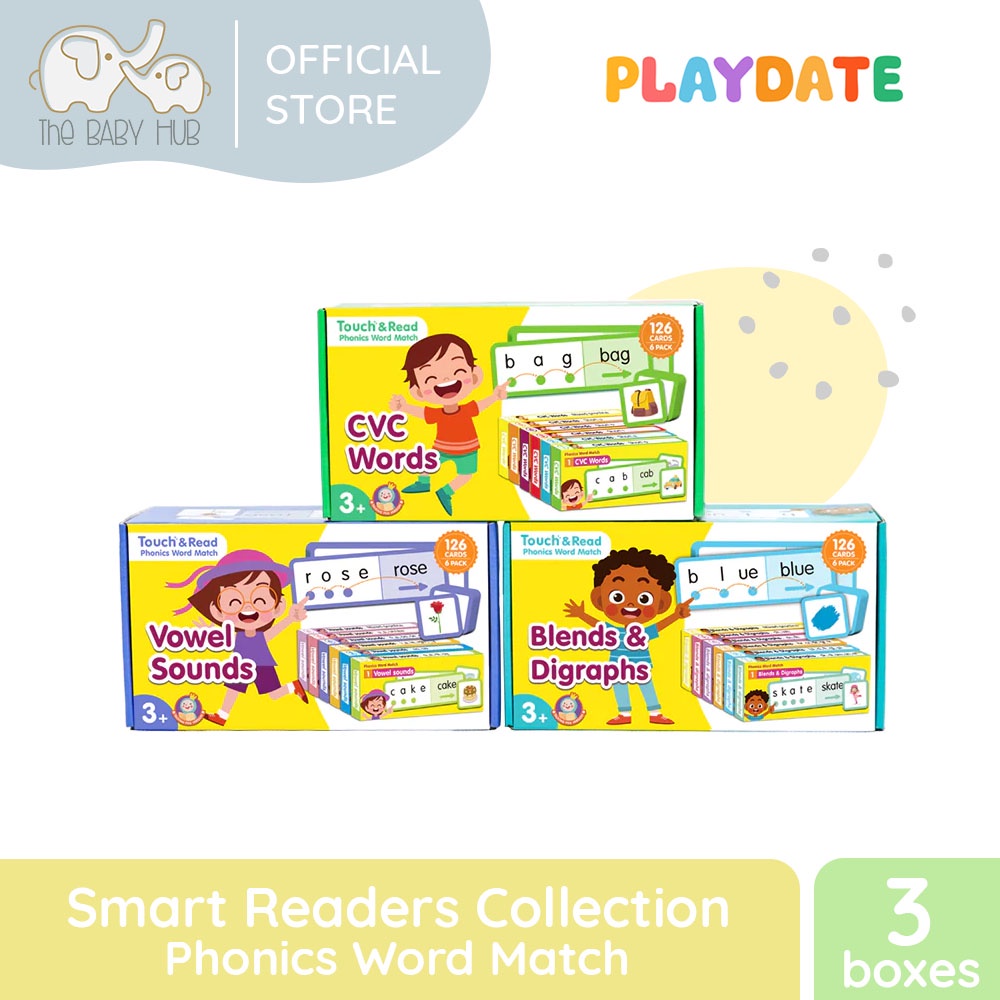 Playdate Smart Readers Collection: Touch and Read Phonics Word Match ...