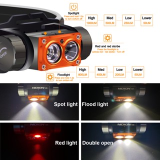 Nicron H25 Headlight 1500 Lumens High Brightness Double-Swich Control ...