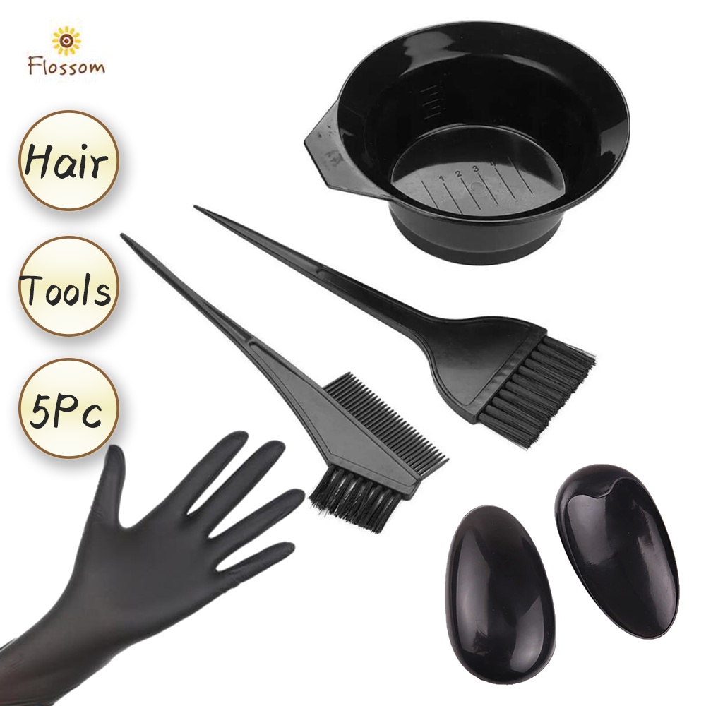 Hair Color Tools Mixing Bowl And 2pcs Hair Dye Brush 1Pair Ear Cap And