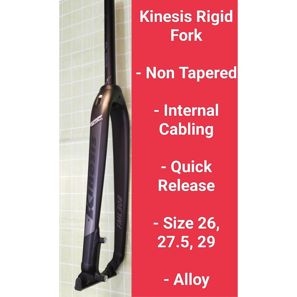 KINESIS Rigid Fork MTB Non & Tapered Internal Cabling Fork for Size 26 ...
