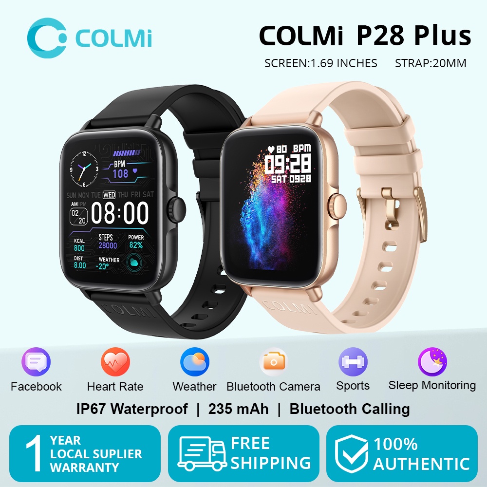 COLMI P28 Plus Smart Watch Bluetooth Calling IP67 Waterproof Heart Rate ...
