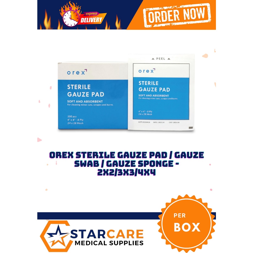 Sterile Gauze Pad / Gauze Swab / Gauze Sponge 2x2/3x3/4x4 1 Box Shopee Philippines