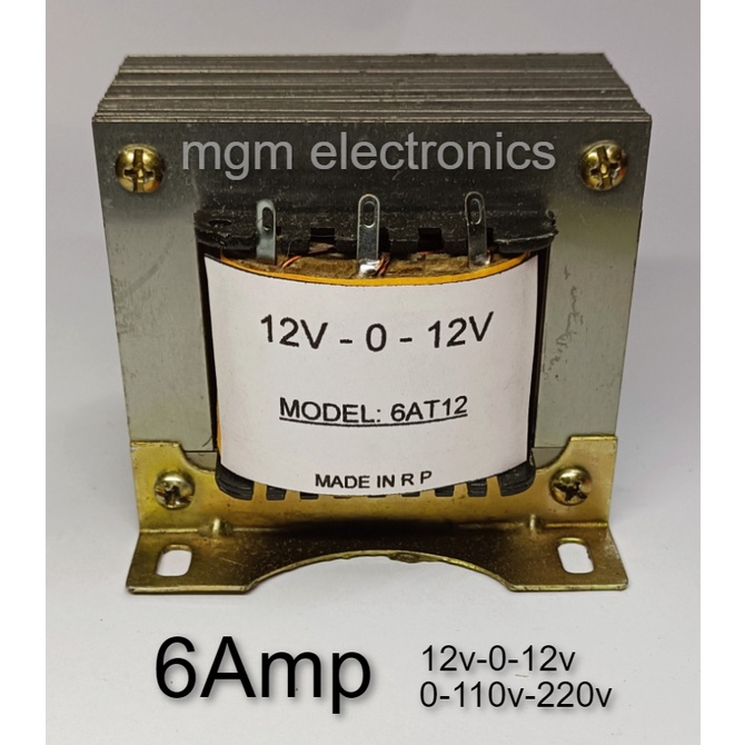 NET Electronics 117VAC To 12VAC Center Tap Transformer – 6V-0-6V 4A, Chassis Mount, NOS