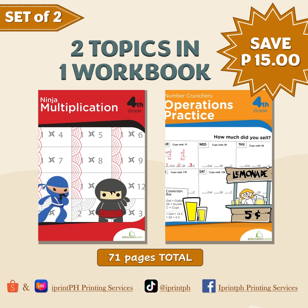 GRADE 4 MATH (Worksheets / Workbooks) | Shopee Philippines