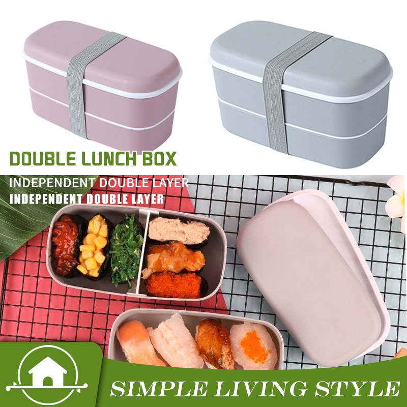 Lunch Box Bento Box Food Grade Material DoubleLayer Split Lunch Box