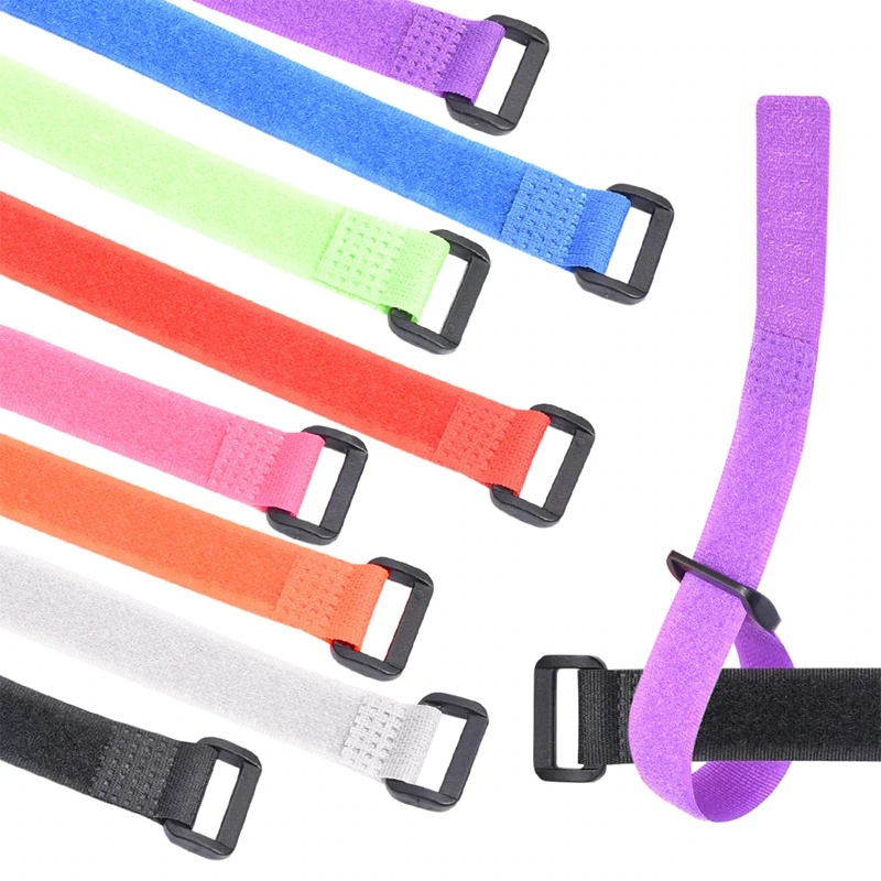 Colorful Nylon Reverse Buckle Cable Strap Hook/Loop Fastener Cable Ties ...