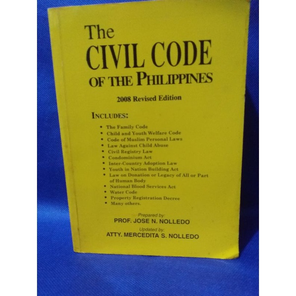 CIVIL CODE OF THE PHILIPPINES 2008 REVISED EDITION Shopee Philippines