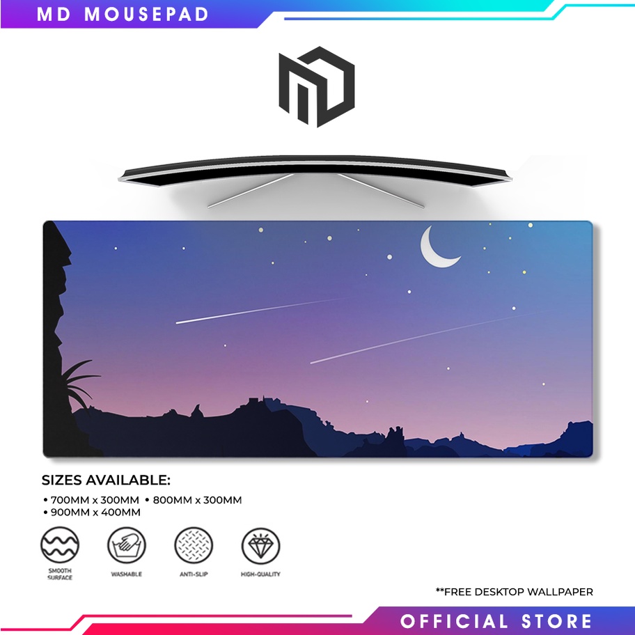 MD Mousepad Night Extended Large Gaming Mouse pad Deskmat Shopee