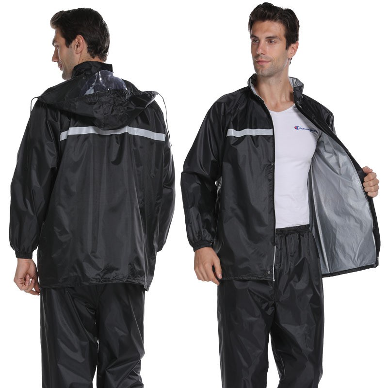 Water Resistant Unisex Outdoor Glow The Dark Stripe Raincoat Motorcycle