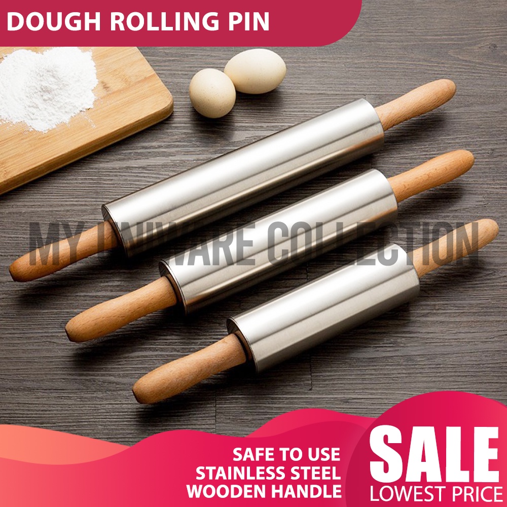 18-Inch Non-Stick Wooden Rolling Pin – Perfect For Pizza Dough, Cookies, Fondant & More