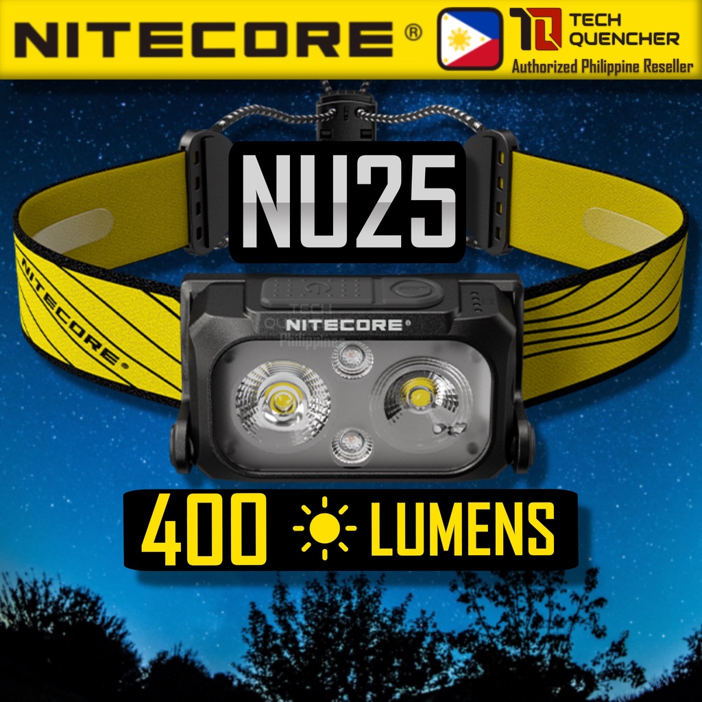 Nitecore NU25 Headlamp 400 Lumens USBC Rechargeable 650mAh Battery