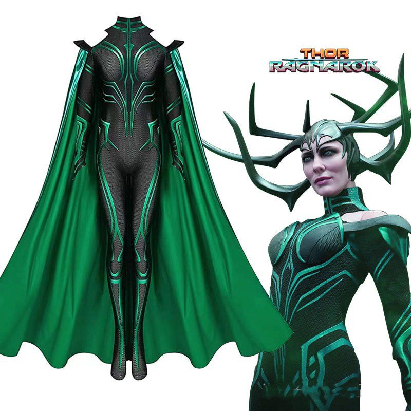 Cosplay Marvel Thor 3 Ragnarok Hela Costume Jumpsuit Adult Bodysuit ...