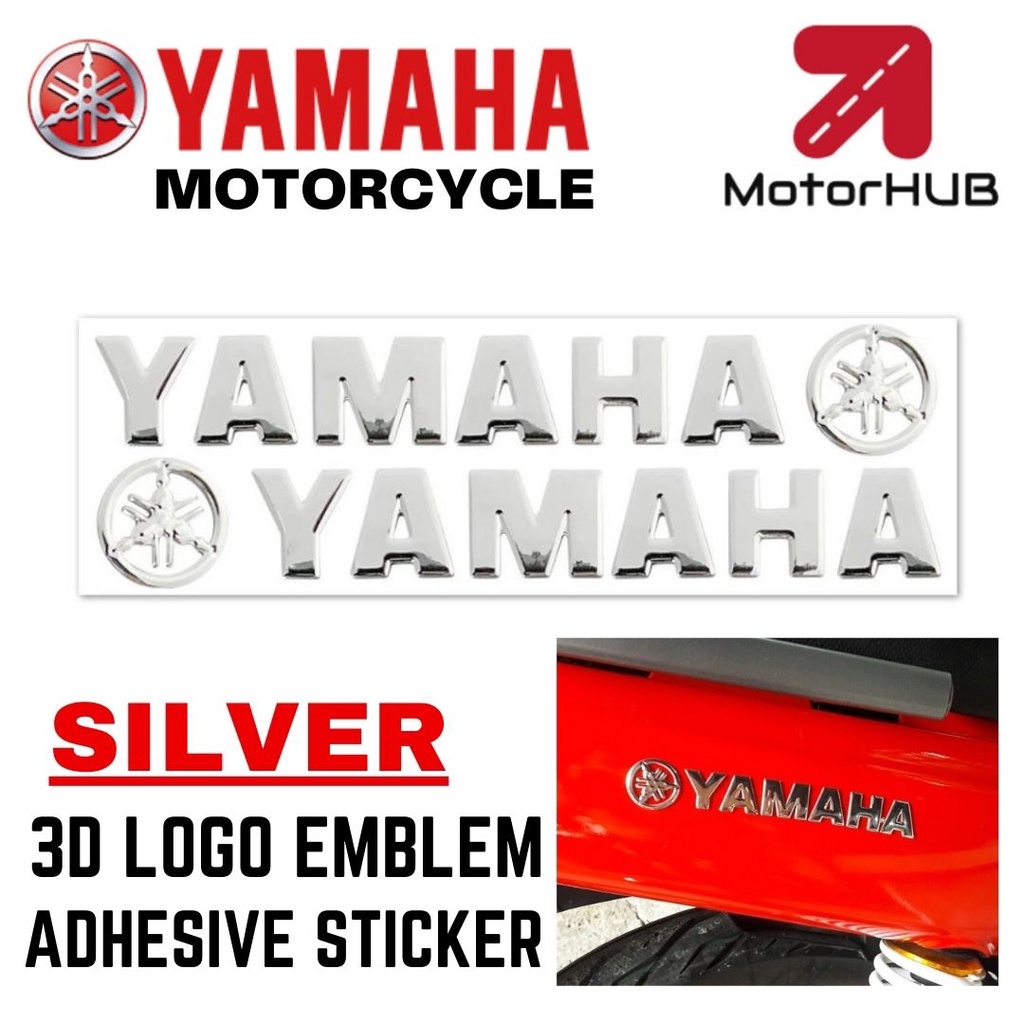 YAMAHA XSR 155 Motorcycle 3D ADESIVI (SILVER) Emblem Decal & Sticker YAMAHA Logo (2pcs