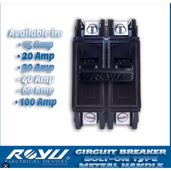 ROYU Mini Circuit Breaker PLUG IN/ BOLT ON Type Screw Type Terminal