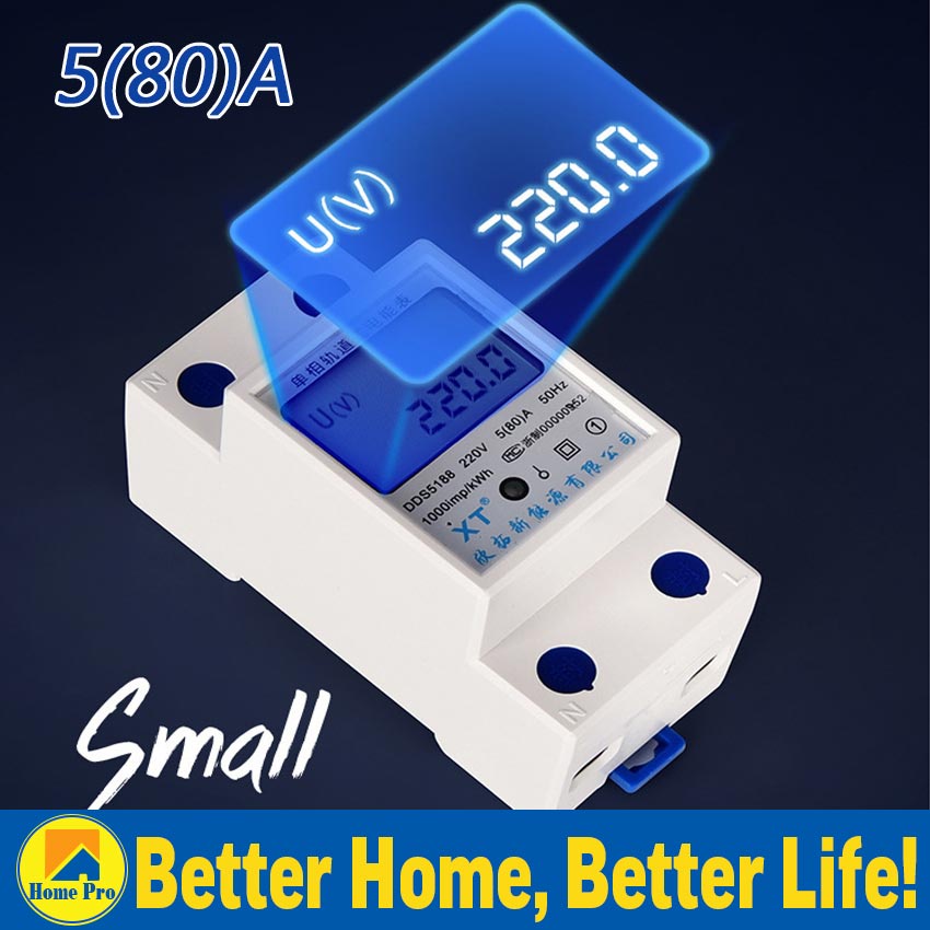 [Clearance] 80A Single Phase DIN Rail Two Wire LCD Backlight Display ...