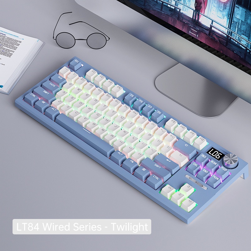 Langtu LT84 Mechanical keyboard with screen wired keyboard RGB backlit ...