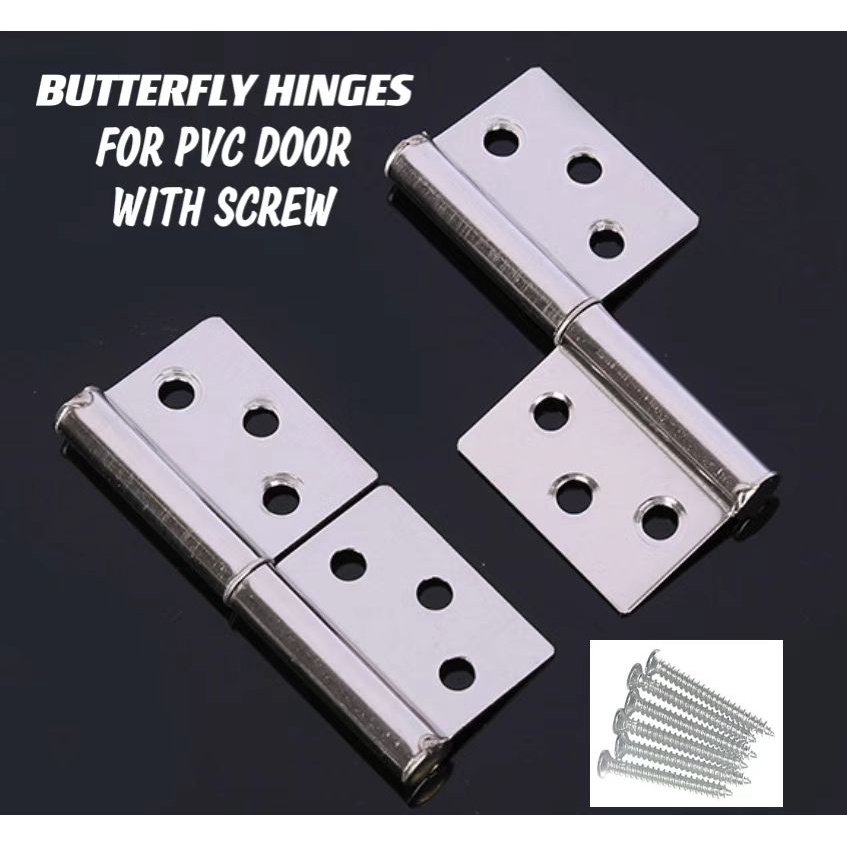 UNIVERSAL HINGES 3" BUTTERFLY HINGES pvc door hinges Shopee Philippines