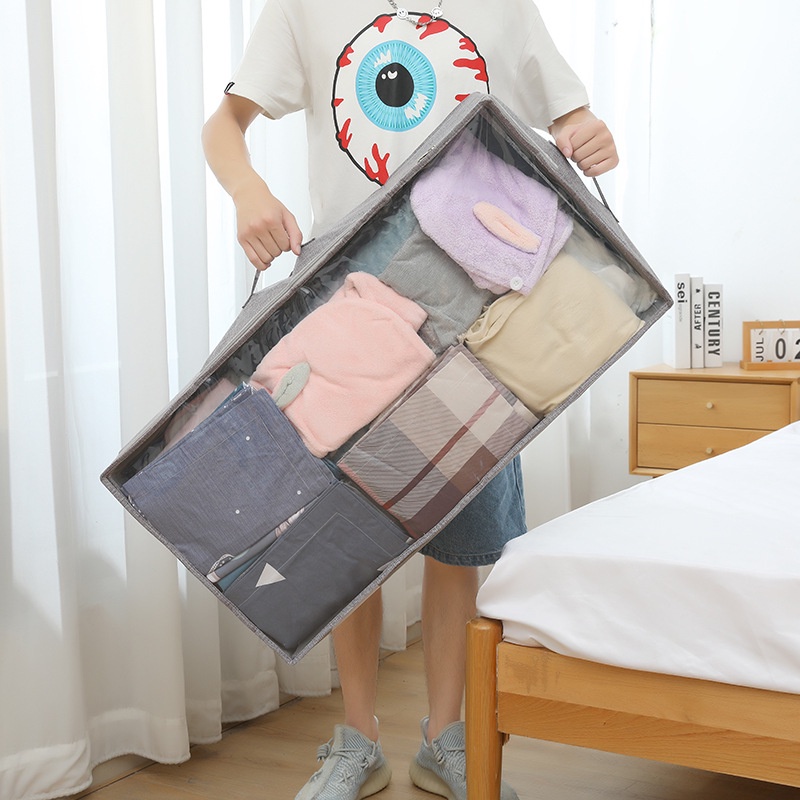 Oversize Imitation Hemp Folding Clothing Storage Box Storage Box Under