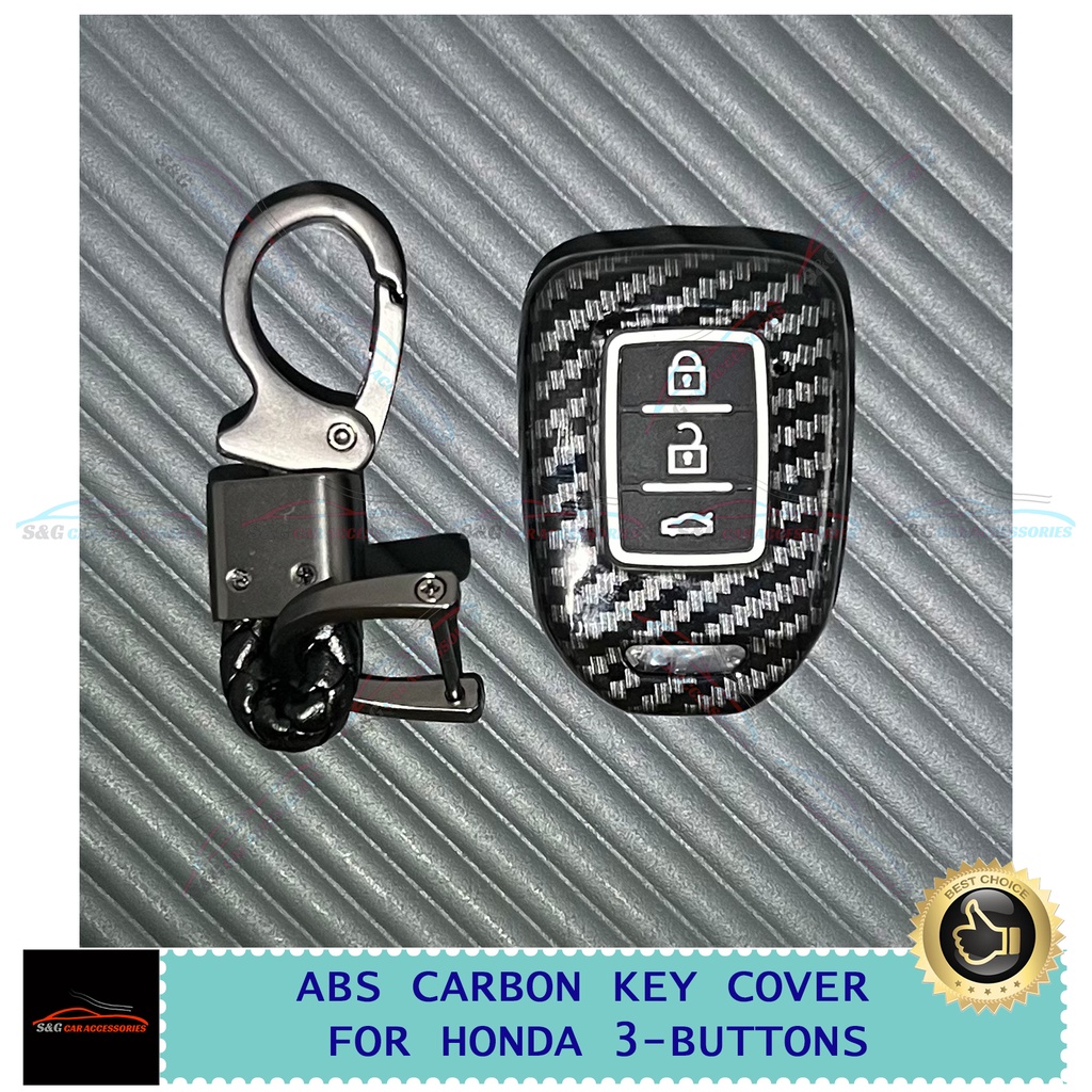 ABS Carbon Fiber Hard Plastic Key Cover for Honda City 3 Buttons ...