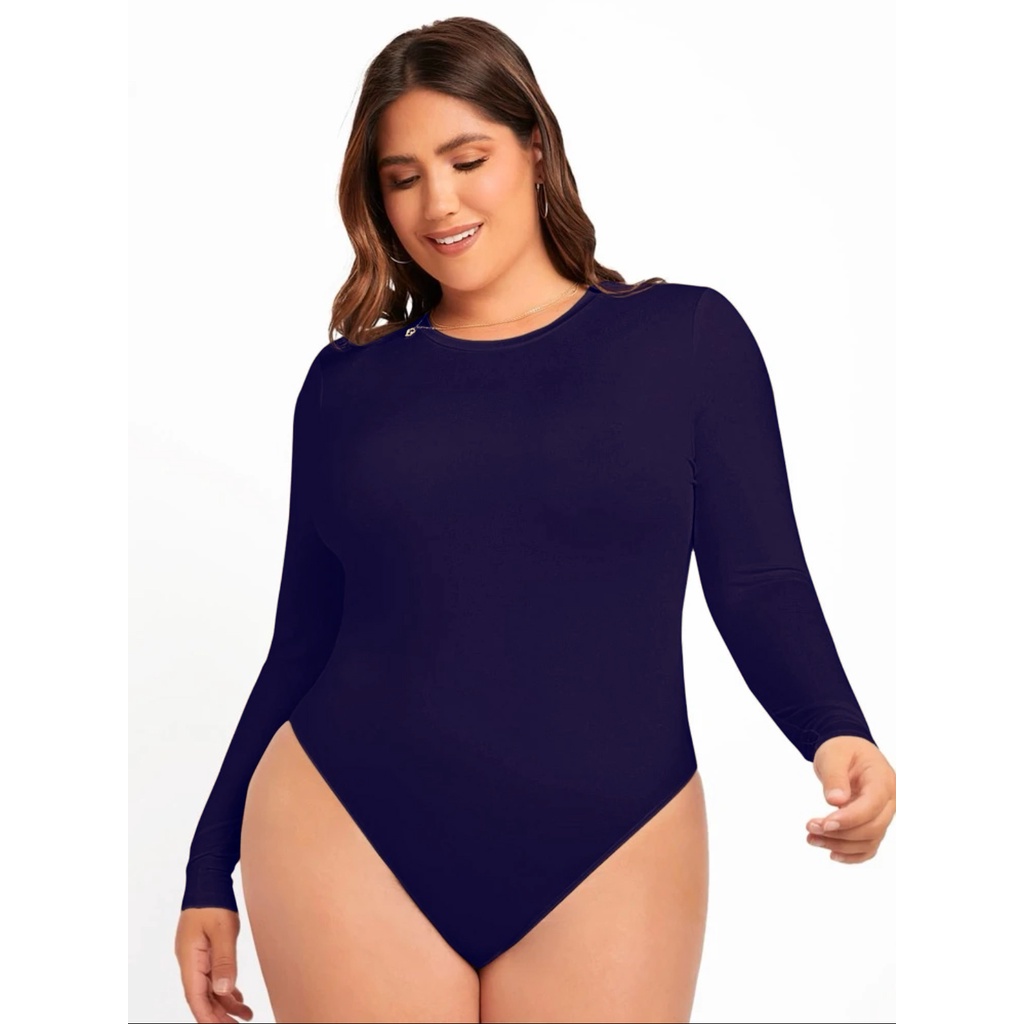 Angelcity Plus Size Bodysuit For Women Long Sleeve Open In Back