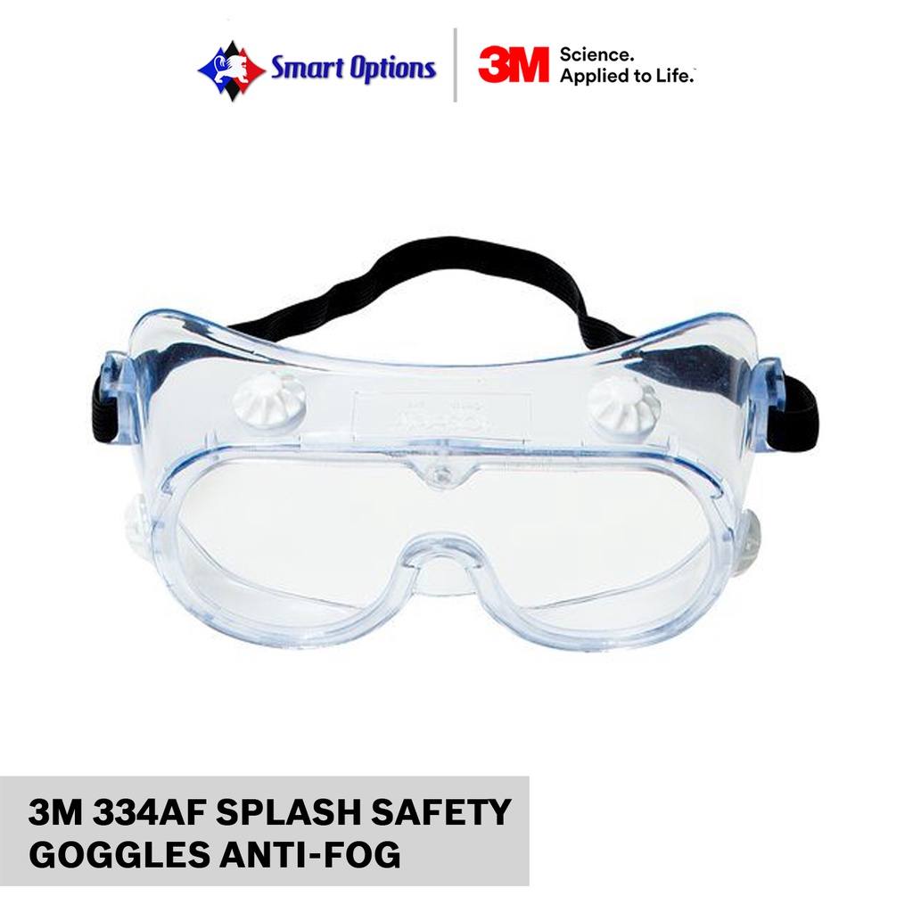 3M 334AF SPLASH SAFETY GOGGLES CLEAR ANTI-FOG LENS | Shopee Philippines
