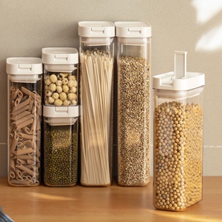 0.9L/2.4L/3.4L Plastic Storage Box Transparent Food Container Jars for Bulk  Cereals Sugar Case Kitchen Organizer Accessories