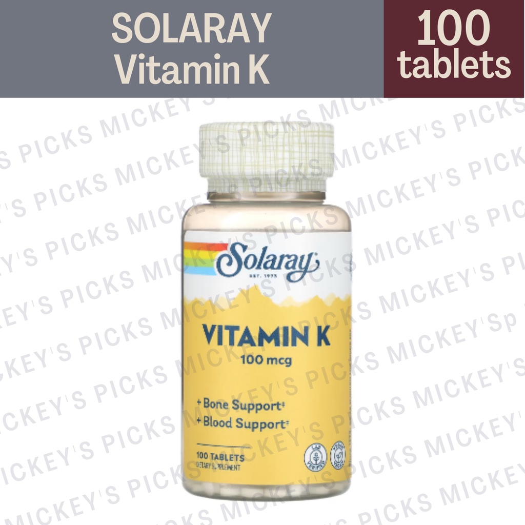Solaray, Vitamin K, 100 mcg, 100 Tablets Shopee Philippines