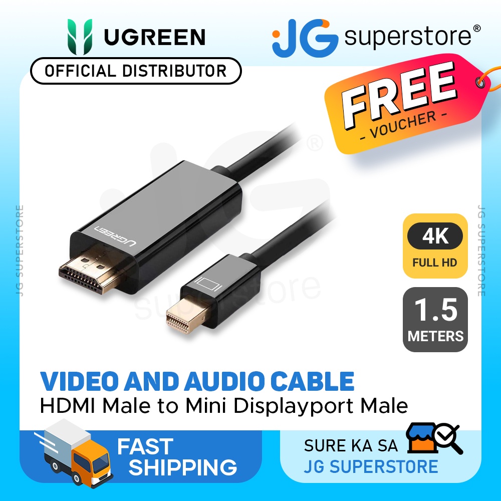 Ugreen 4k Hdmi Male To Mini Dp Male Cable For Hdtv Desktop Laptop 15m 20848 Jg 7224