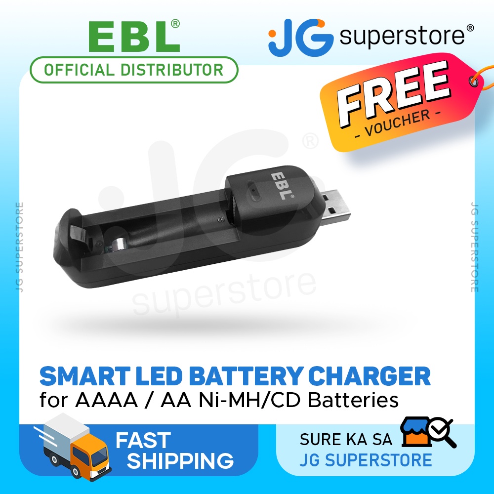 EBL CDMYC0006A Smart LED AA / AAAA Battery Charger with 5V USB Plug