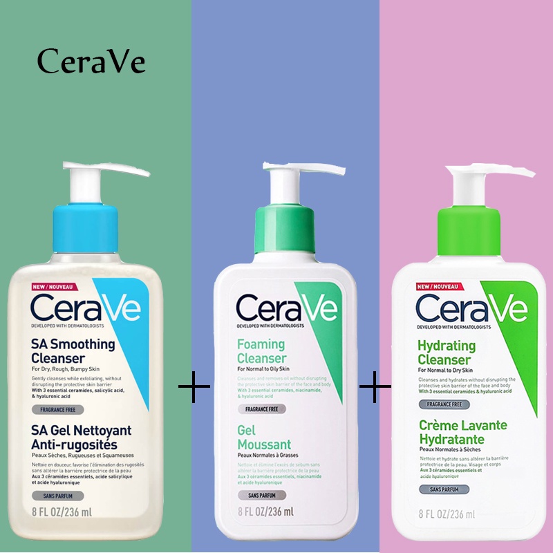 CeraVe Facial Cleansers SA Smoothing Cleanser Hydrating Acid Cleanser