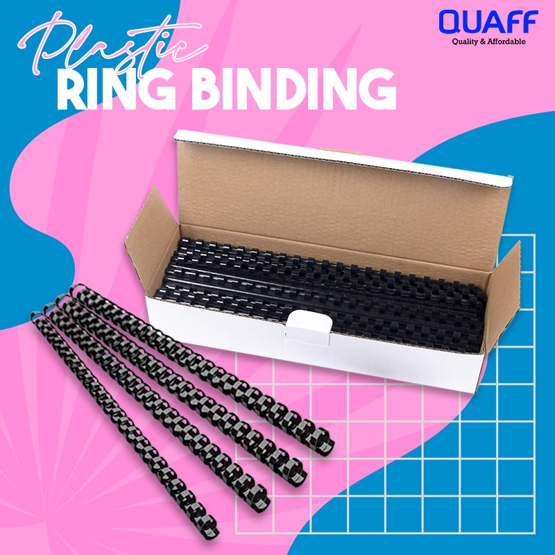 (100pcs) Plastic Ring Binding Black A4 Size 10mm / 12mm / 14mm Shopee Philippines