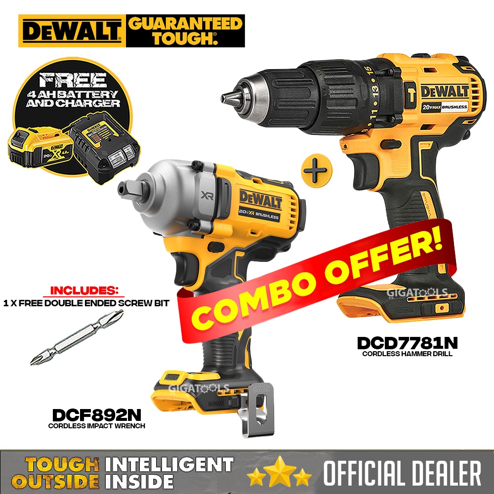 DeWalt DCD7781N KR + DCF892N Brushless Cordless Hammer Drill & Impact