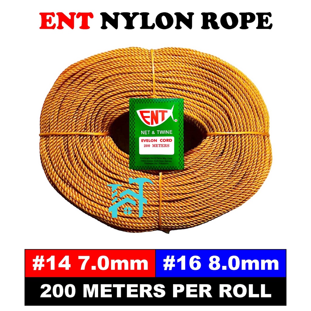 ENT NYLON ROPE EVELON CORD SIZE 14 & 16 (SOLD PER ROLL) Shopee