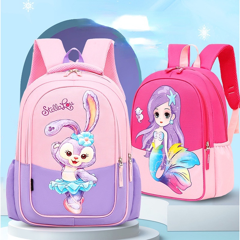 Double-layer large capacity kids bag for girl Backpack Mermaid Star ...