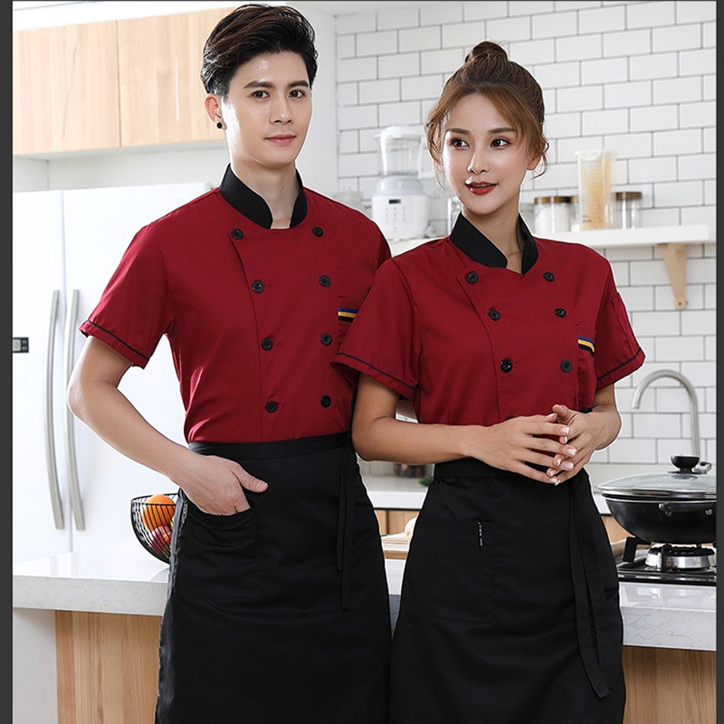 Chef Uniform Chef clothes short sleeve Hotel Restaurant Kitchen Baker