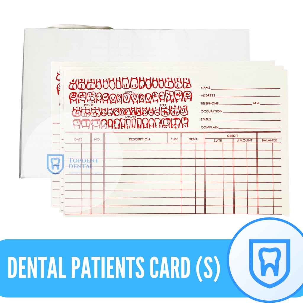 Dental Patient Record Card (100pcs) Shopee Philippines