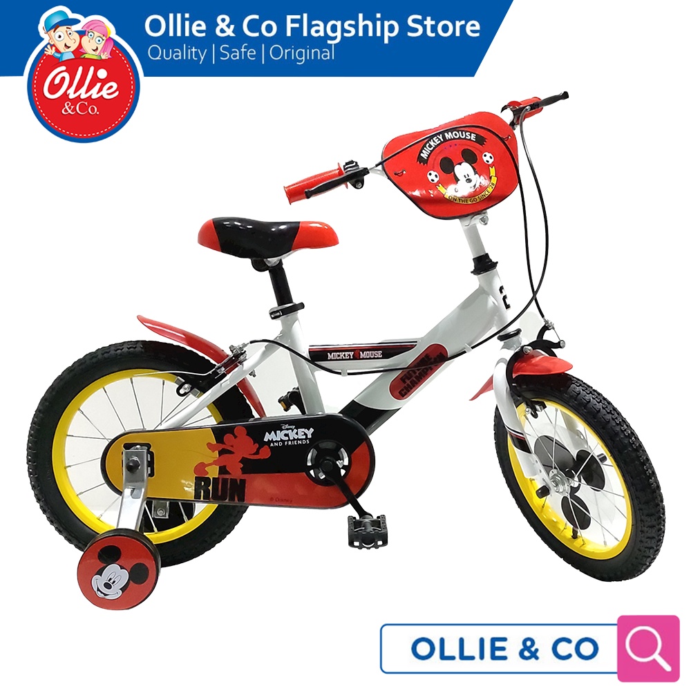 Disney Mickey Mouse Bike 14 Inches w Training Wheels for Kids Toddlers Ages 3 Years Old and Up