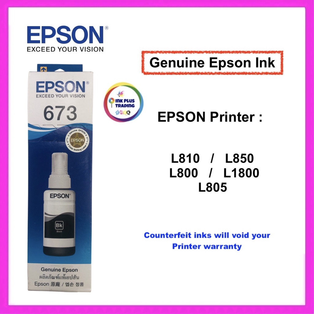 Epson 673 Original ink 70ml Bottle for EPSON L810 / L850 / L800 / L1800