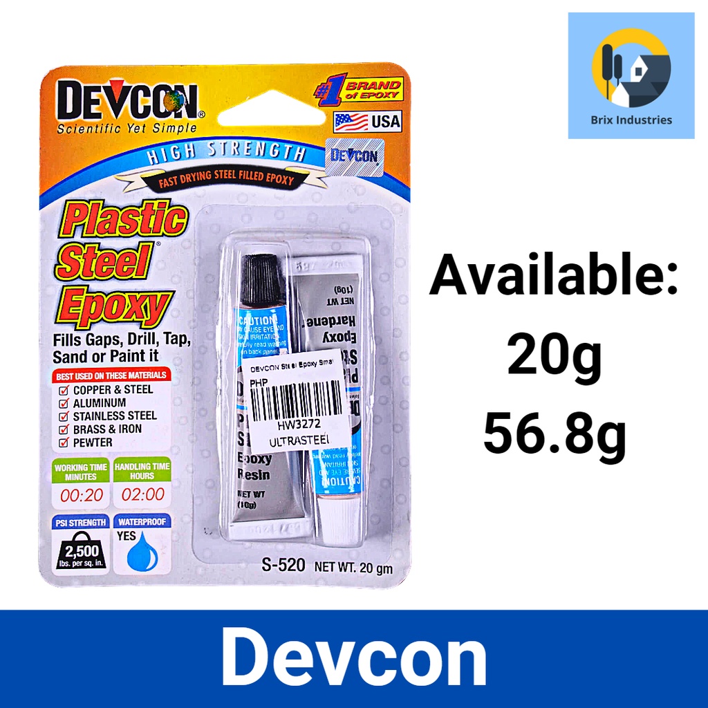 Devcon Plastic Steel Epoxy 20g (S520) or 56.8g (S5) High Strength