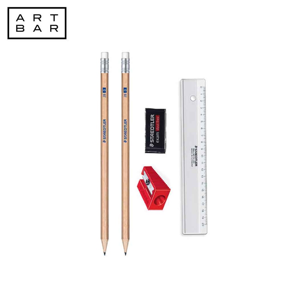 Staedtler Wooden Pencils 2B 2S With Eraser Sharpener And Ruler, Stea ...