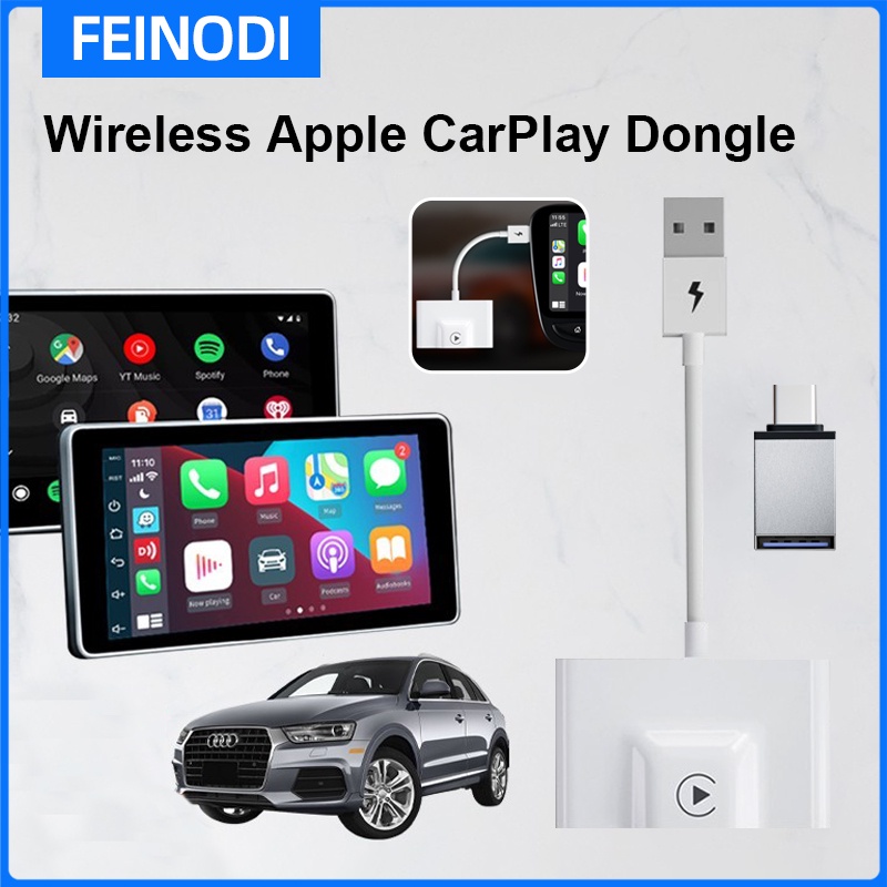 FEINODI Wireless CarPlay/Android Auto Adapter Plug and Play